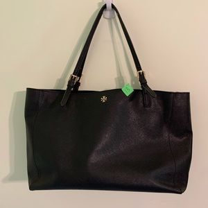 Black and Gold Tory Burch Tote Bag